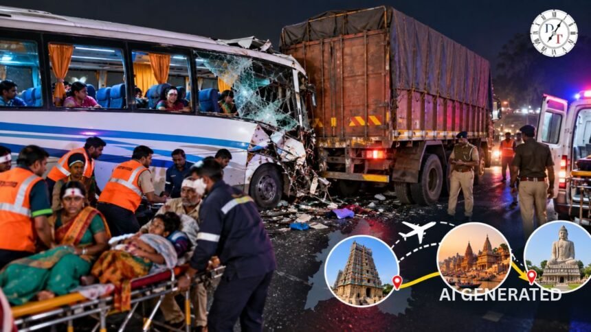 रोहतास में तीर्थयात्रियों की बस हादसे का शिकार, 1 की मौत