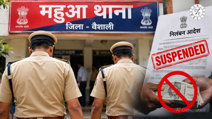 Vaishali News: पैसे मांगने की शिकायत पर महुआ थाना के अपर थानाध्यक्ष समेत 2 दरोगा सस्पेंड